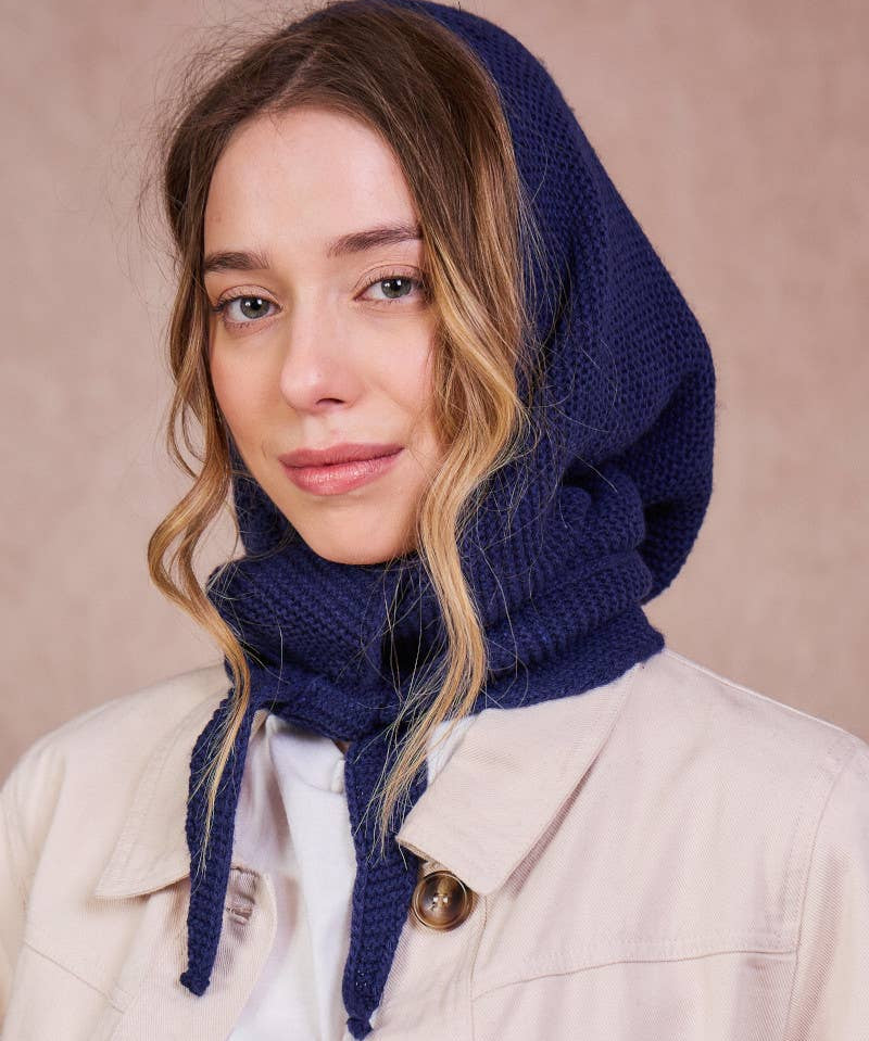 Calie Paris - Kapuzenschal • Navy Blau - ROSA ECK