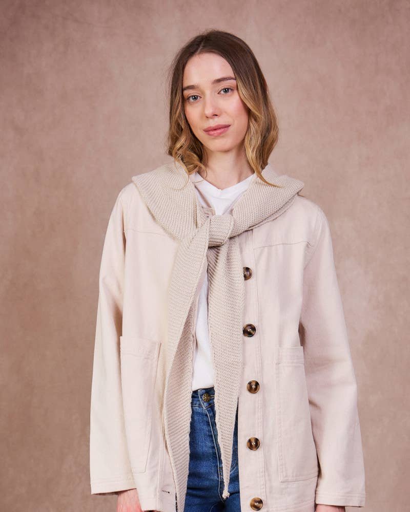 Calie Paris - Kapuzenschal • Off-White - ROSA ECK