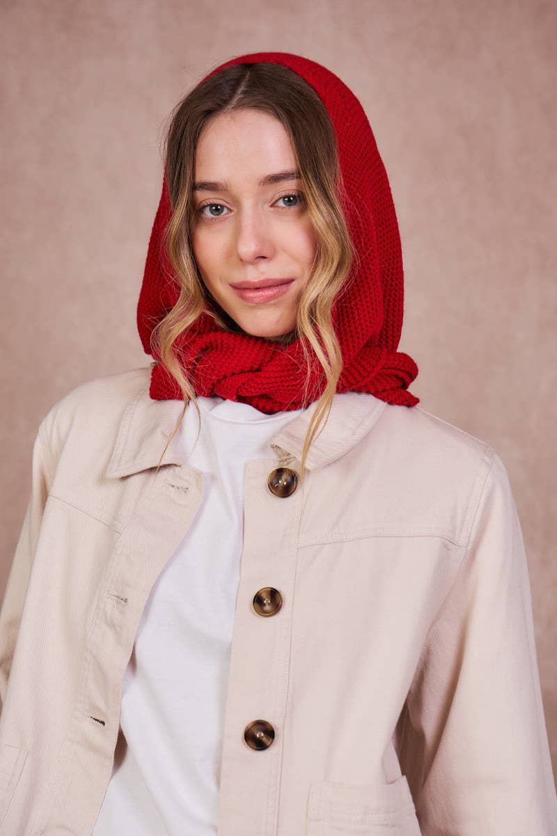 Calie Paris - Kapuzenschal • Rot - ROSA ECK
