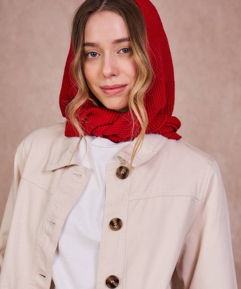 Calie Paris - Kapuzenschal • Rot - ROSA ECK