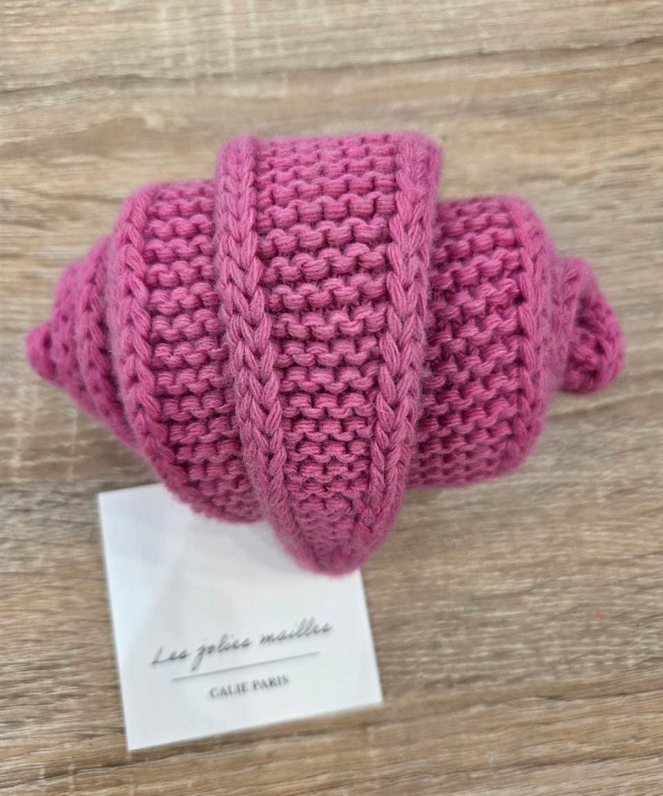 Calie Paris - Kleiner Strickschal • Fuchsia - ROSA ECK