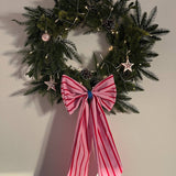 coopz - Weihnachtsschleife zum Aufhängen • Streifen Pink/Rot - Dekoration - ROSA ECK