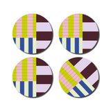 De Lange Tafel - Gestreifter Untersetzer (4er - Set) • Bunt - ROSA ECK