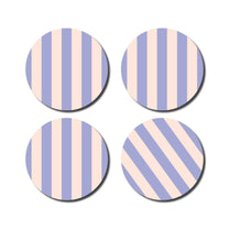 De Lange Tafel - Gestreifter Untersetzer (4er - Set) • Flieder/Pink - ROSA ECK