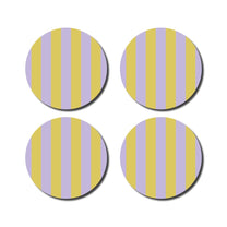 De Lange Tafel - Gestreifter Untersetzer (4er - Set) • Gelb/Lila - ROSA ECK Concept Store