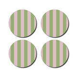 De Lange Tafel - Gestreifter Untersetzer (4er - Set) • Grün/Rosa - ROSA ECK Concept Store