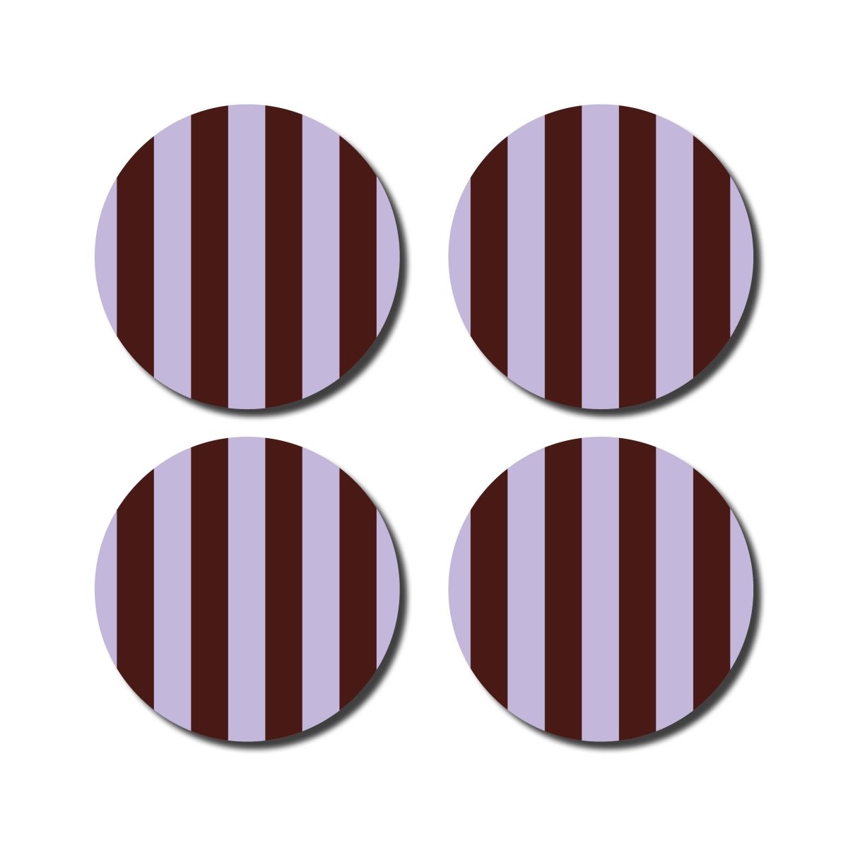 De Lange Tafel - Gestreifter Untersetzer (4er - Set) • Lila/Aubergine - ROSA ECK Concept Store