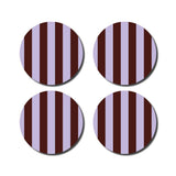 De Lange Tafel - Gestreifter Untersetzer (4er - Set) • Lila/Aubergine - ROSA ECK Concept Store