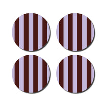 De Lange Tafel - Gestreifter Untersetzer (4er - Set) • Lila/Aubergine - ROSA ECK Concept Store
