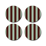 De Lange Tafel - Gestreifter Untersetzer (4er-Set) • Mint/Aubergine - ROSA ECK