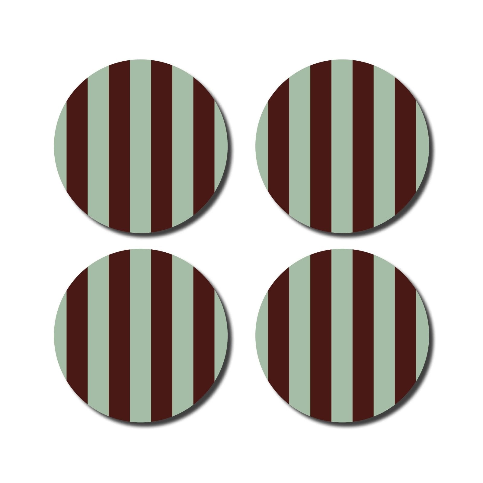 De Lange Tafel - Gestreifter Untersetzer (4er-Set) • Mint/Aubergine - ROSA ECK