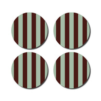 De Lange Tafel - Gestreifter Untersetzer (4er-Set) • Mint/Aubergine - ROSA ECK