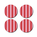 De Lange Tafel - Gestreifter Untersetzer (4er - Set) • Rosa/Rot - ROSA ECK Concept Store