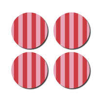 De Lange Tafel - Gestreifter Untersetzer (4er - Set) • Rosa/Rot - ROSA ECK Concept Store