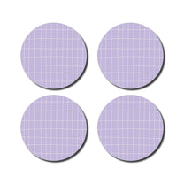 De Lange Tafel - Karierter Untersetzer (4er - Set) • Flieder/Weiss - ROSA ECK Concept Store