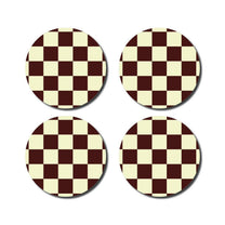 De Lange Tafel - Karierter Untersetzer (4er - Set) • Gelb/Aubergine - ROSA ECK