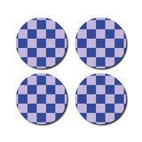 De Lange Tafel - Karierter Untersetzer (4er - Set) • Lila/Blau - ROSA ECK Concept Store