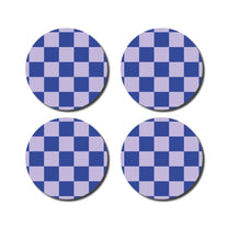 De Lange Tafel - Karierter Untersetzer (4er - Set) • Lila/Blau - ROSA ECK Concept Store