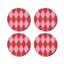 De Lange Tafel - Rauten - Untersetzer (4er - Set) • Pink/Rot - ROSA ECK