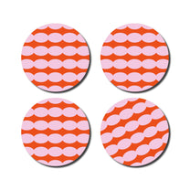 De Lange Tafel - Untersetzer Ovale (4er - Set) • Rot/Pink - ROSA ECK