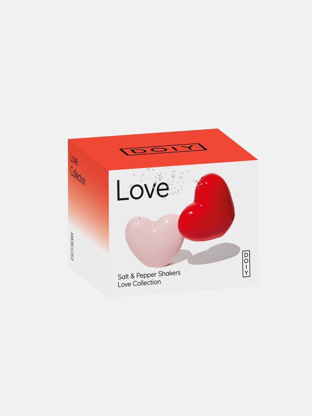 DOIY - LOVE Salz - und Pfefferstreuer - ROSA ECK - Herz, Rosa, Rot