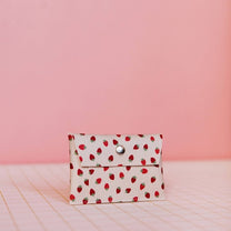 ECKE - FRESAS Mini Geldbeutel | Klick | Erdbeeren Sandweiß - ROSA ECK - Erdbeeren, Nude, Weiß