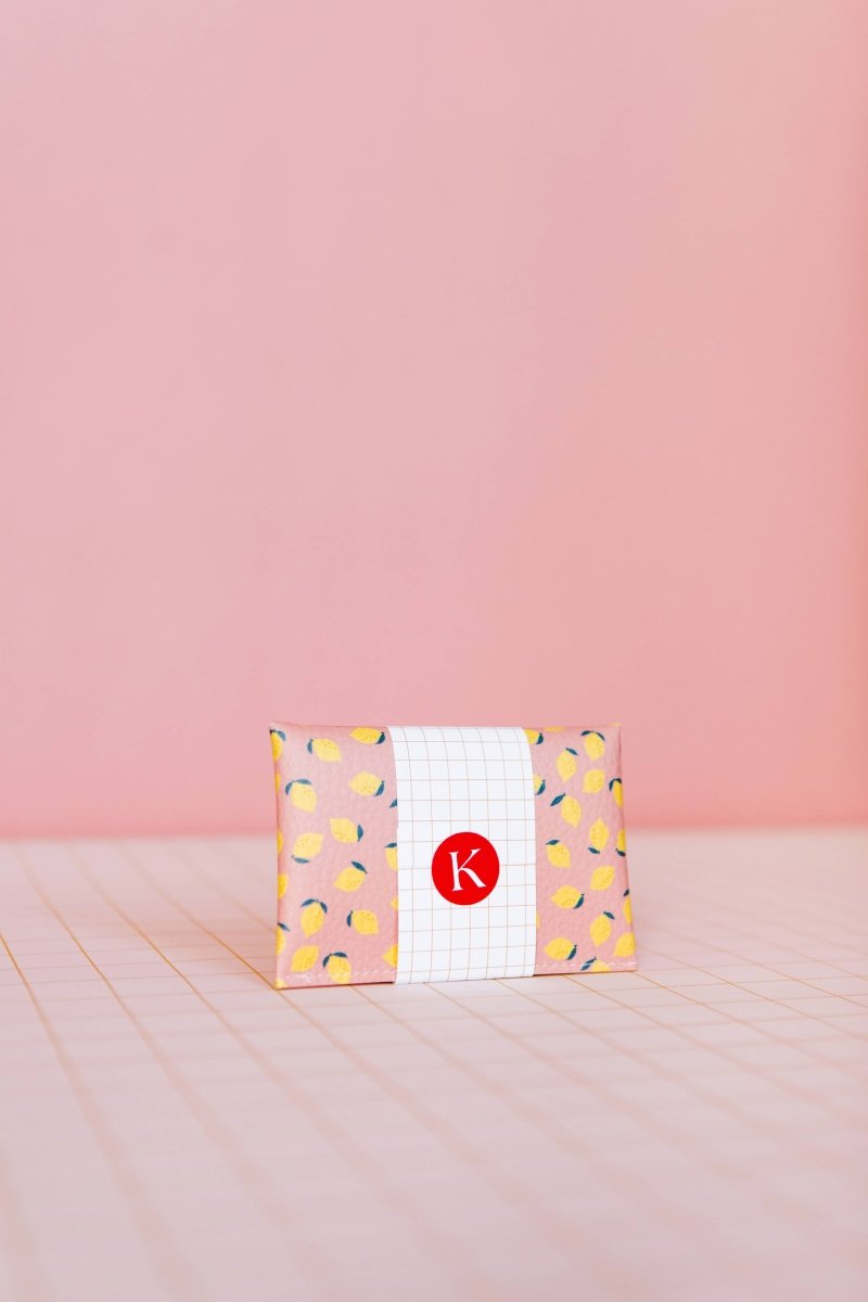 ECKE - LIMONES Mini - Geldbeutel | Klick | Zitronen Beige - ROSA ECK - Rosa, Zitrone,