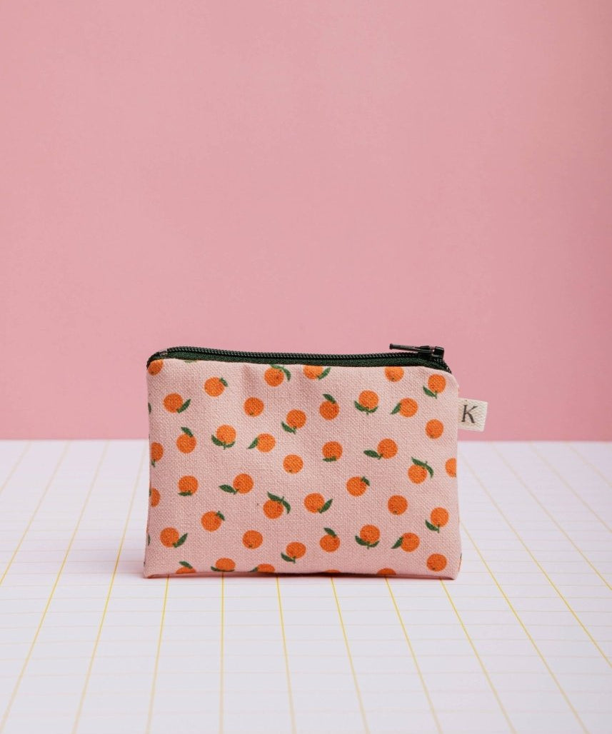 ECKE - NARANJAS Mini Geldbeutel | Zipp | Orangen Rosa - ROSA ECK - mandarine, obst, Orange