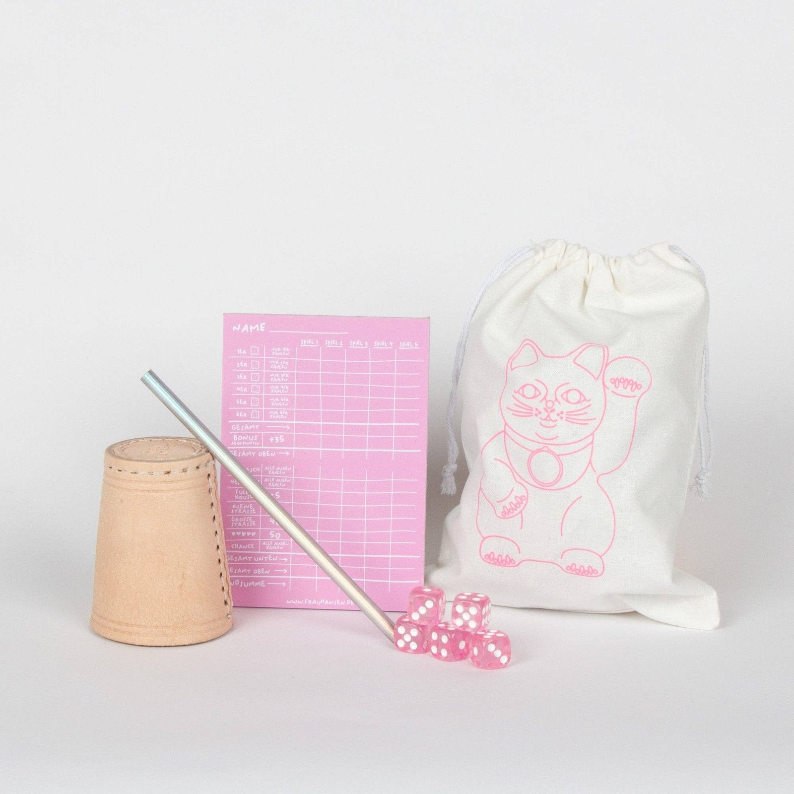 Frau Hansen - Würfelspiel mit Spielblock • Pink - ROSA ECK