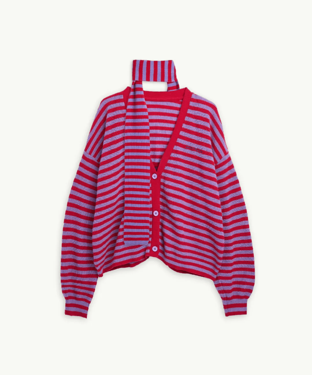 Happymess - Longsleeve + Schal aus Bio - Baumwolle • berry bloom - Pullover - ROSA ECK