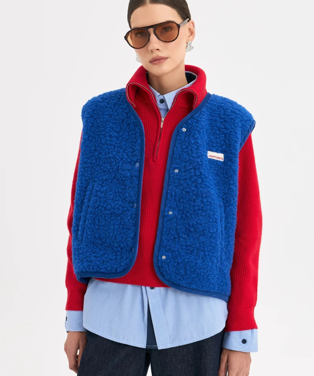 Happymess Merino Weste Cobalt