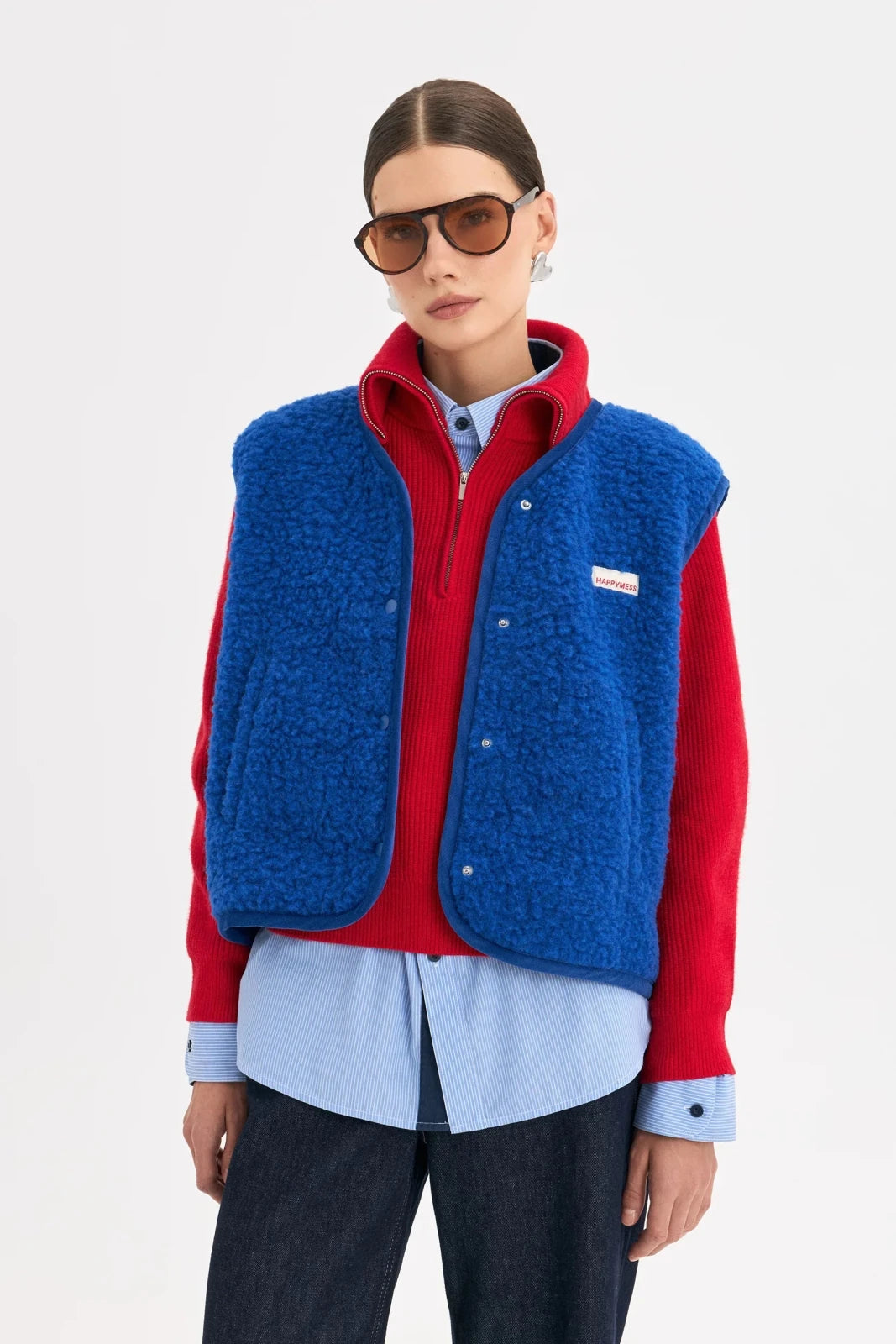 Happymess Merino Weste Cobalt
