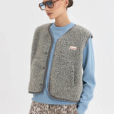 Happymess Merino Weste Stone Grey