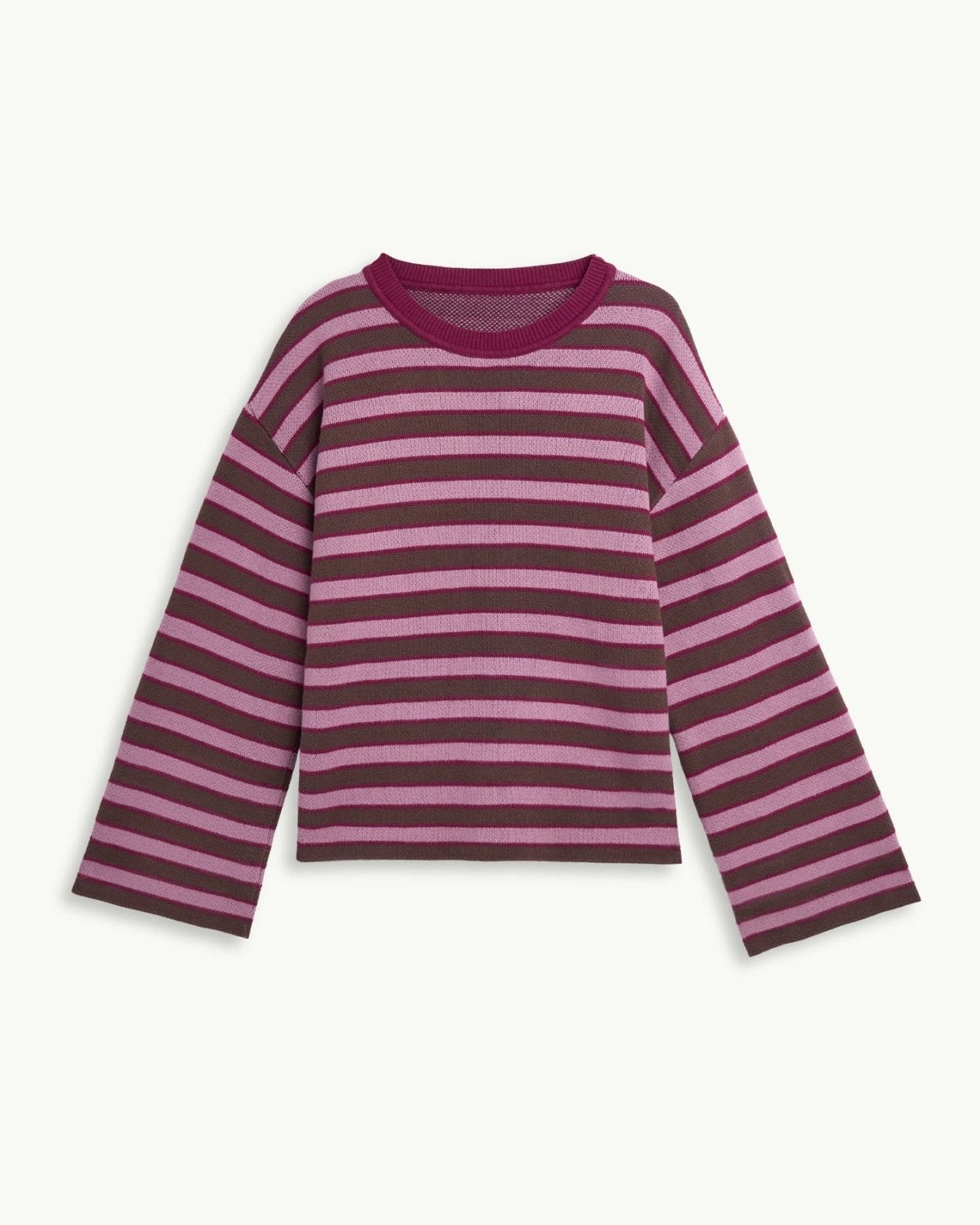 Happymess - Pullover aus Bio - Baumwolle • berry stripes - Pullover - ROSA ECK