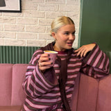 Happymess - Pullover aus Bio - Baumwolle • berry stripes - Pullover - ROSA ECK