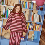 Happymess - Pullover aus Bio - Baumwolle • berry stripes - Pullover - ROSA ECK