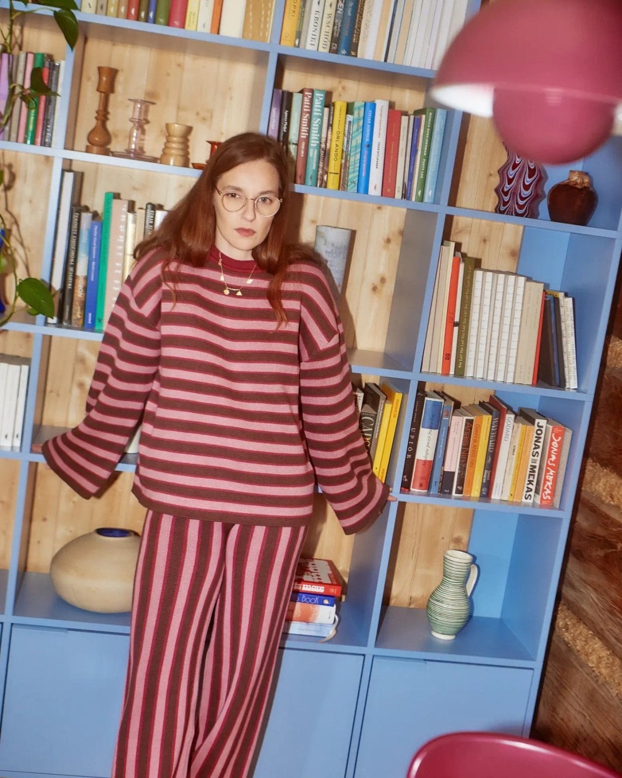 Happymess - Pullover aus Bio - Baumwolle • berry stripes - Pullover - ROSA ECK