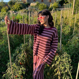 Happymess - Pullover aus Bio - Baumwolle • berry stripes - Pullover - ROSA ECK