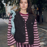 Happymess - Pullover aus Bio - Baumwolle • berry stripes - Pullover - ROSA ECK