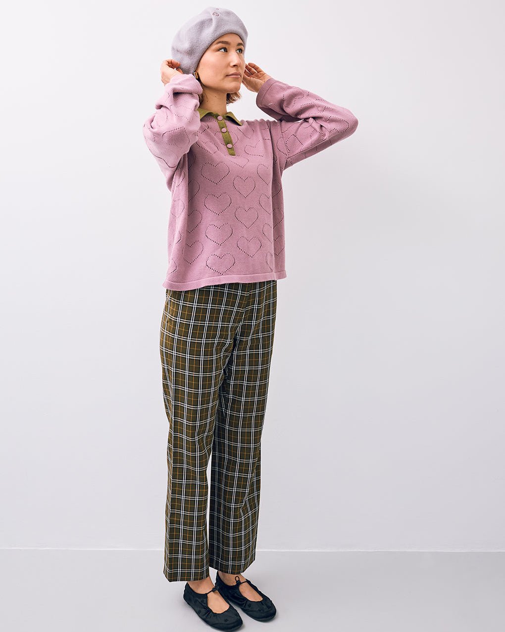Happymess - Pullover aus Bio - Baumwolle • blush hearts - Pullover - ROSA ECK