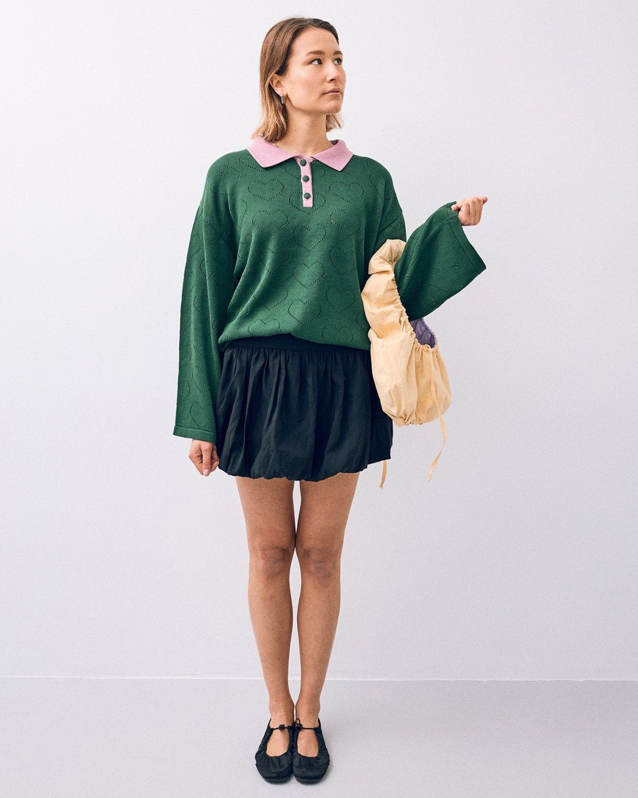 Happymess - Pullover aus Bio - Baumwolle • emerald hearts - Pullover - ROSA ECK
