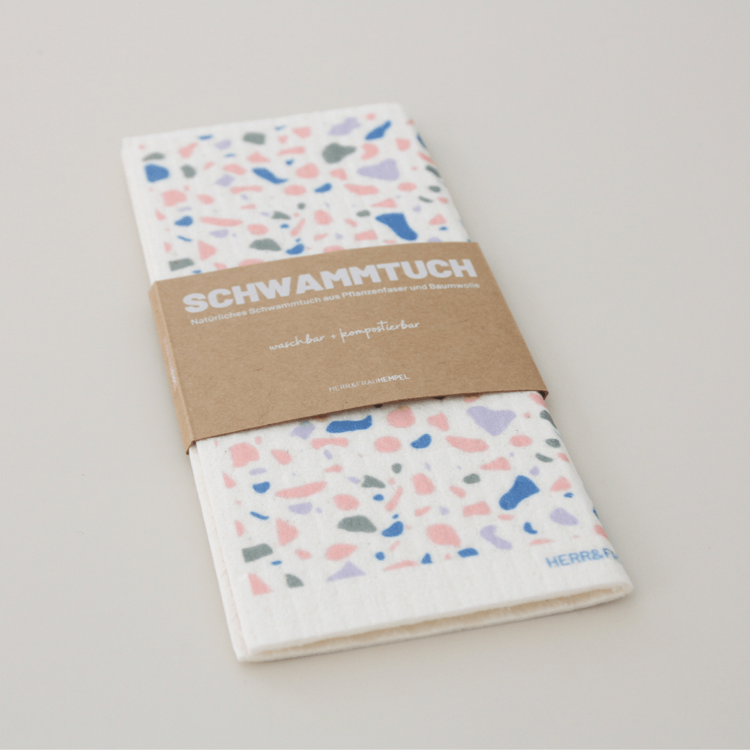 HERR&FRAUHEMPEL - OH HAPPY DAY Schwammtuch - ROSA ECK - , ,