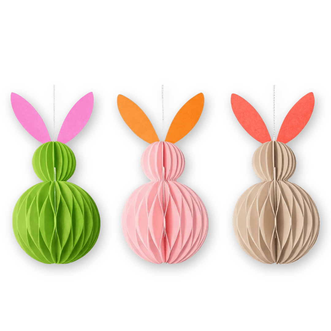 HERR&FRAUHEMPEL - Osterhase Papierdeko • Grün Pink - ROSA ECK