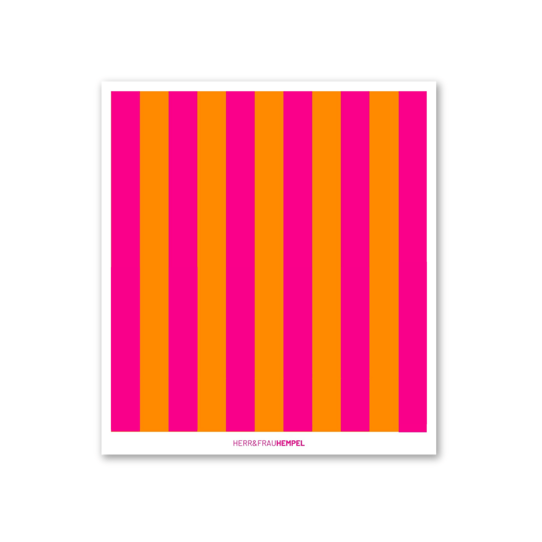 HERR&FRAUHEMPEL - Schwammtuch • Streifen pink - orange - Schwammtuch - ROSA ECK Concept Store