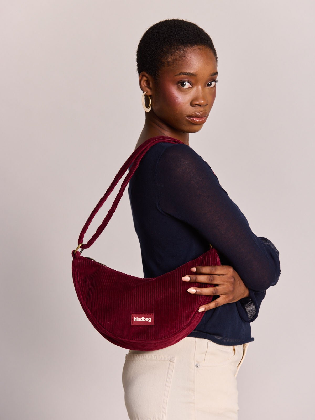 Hindbag - ANDREA Bauchtasche • Cord Bordeauxrot - ROSA ECK