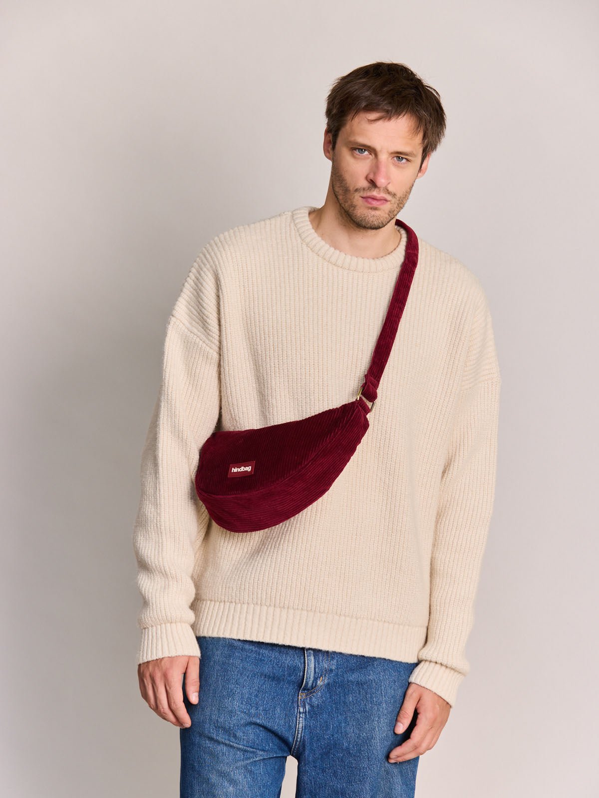Hindbag - ANDREA Bauchtasche • Cord Bordeauxrot - ROSA ECK