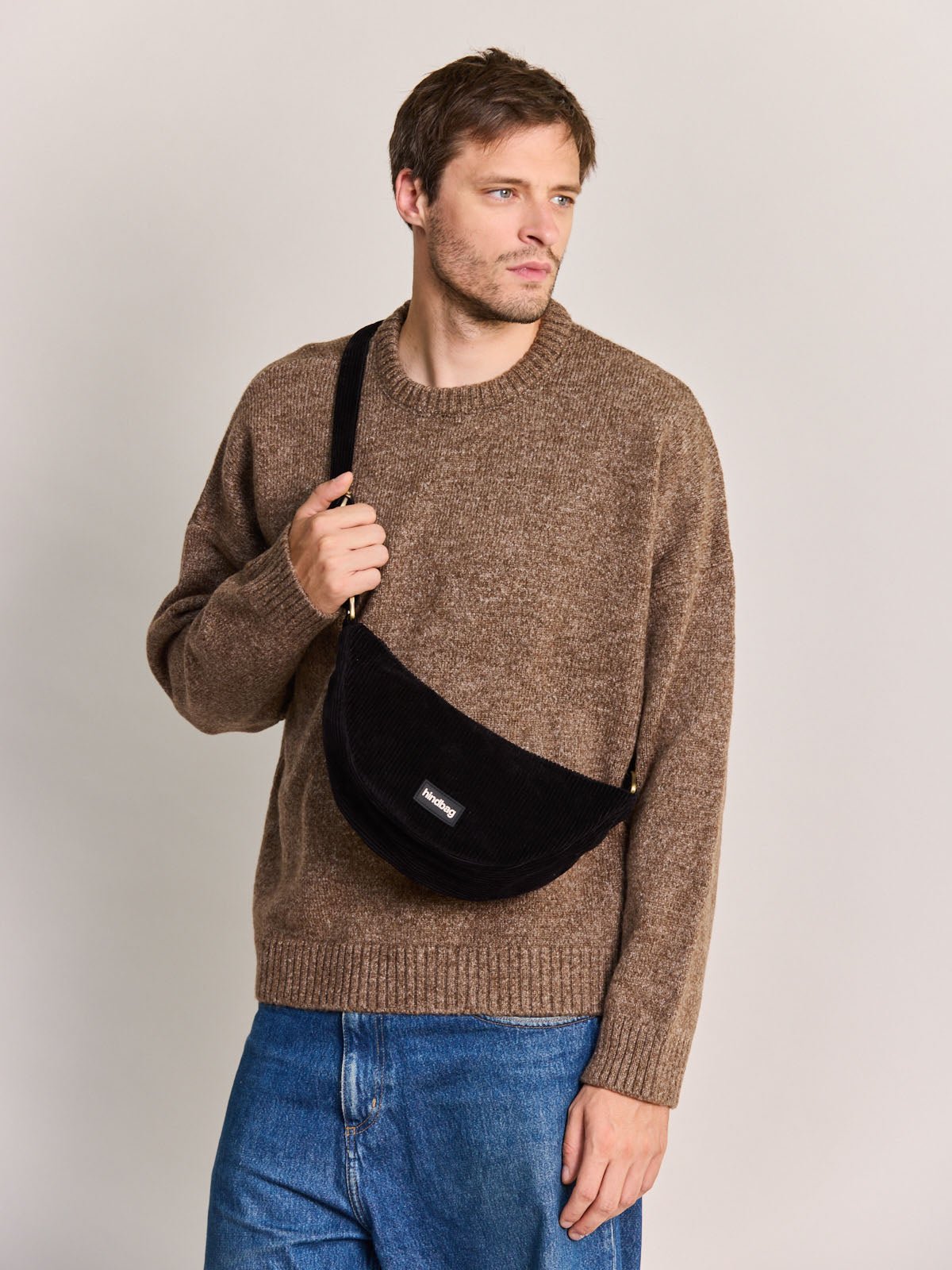 Hindbag - ANDREA Bauchtasche • Cord Schwarz - ROSA ECK
