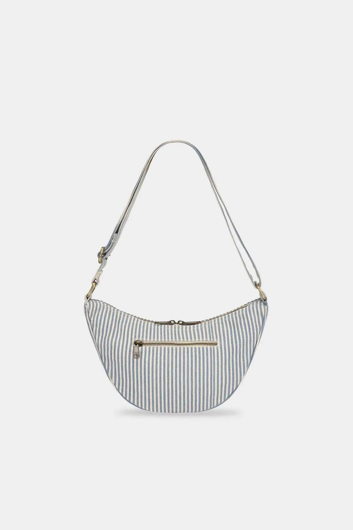 Hindbag - ANDREA Umhängetasche • Feine Streifen Blau - ROSA ECK
