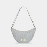 Hindbag - ANDREA Umhängetasche • Feine Streifen Blau - ROSA ECK