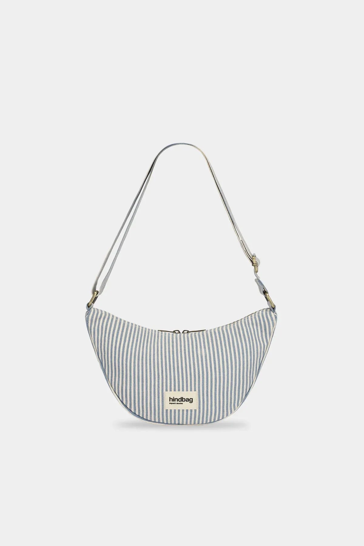 Hindbag - ANDREA Umhängetasche • Feine Streifen Blau - ROSA ECK